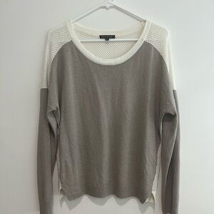 For Cynthia Cream Knit Mesh Back Sweater